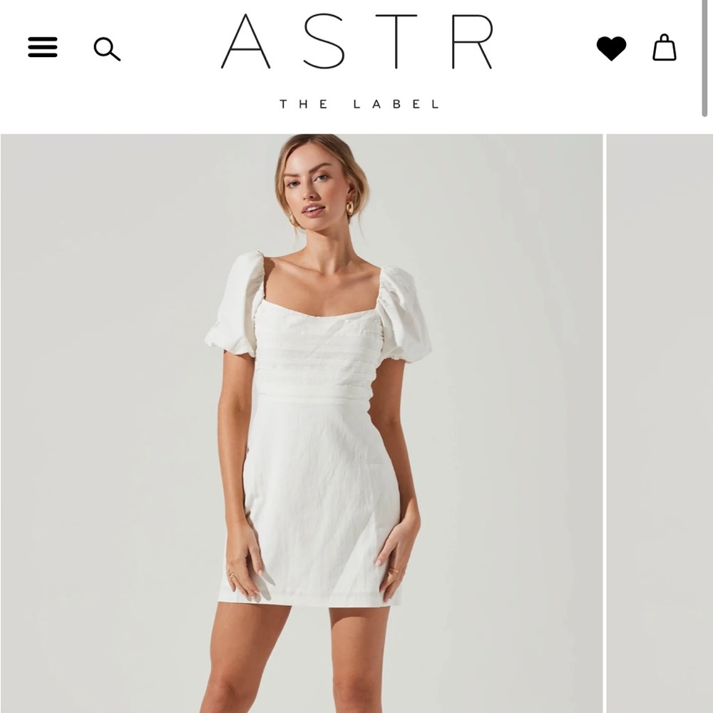 ASTR The Label LINEN PLEAT FRONT MINI DRESS